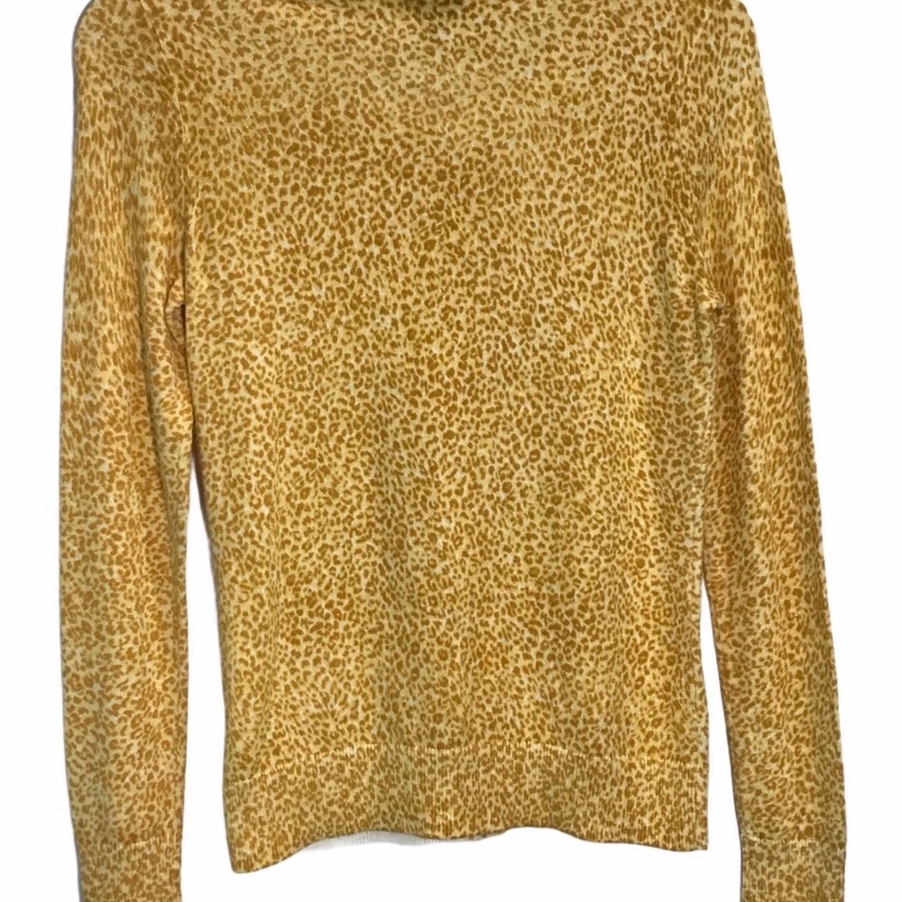 Talbots Yellow Leopard-Print Button Front Top - Picture 6 of 10